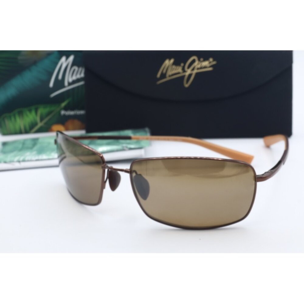 Maui Jim Ironwoods MJ 320-23 Brown Wrap Sunglasses Brown polarized Lenses 65mm